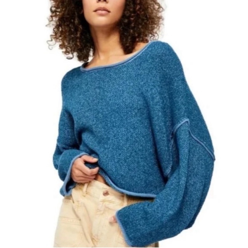 Free People Bardot oversized crop sweater